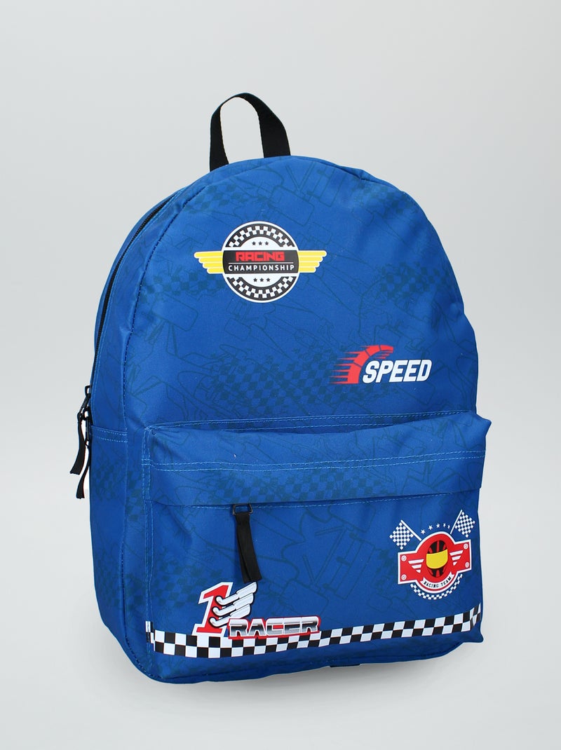 Mochila estilo 'corrida de automóveis' Azul - Kiabi