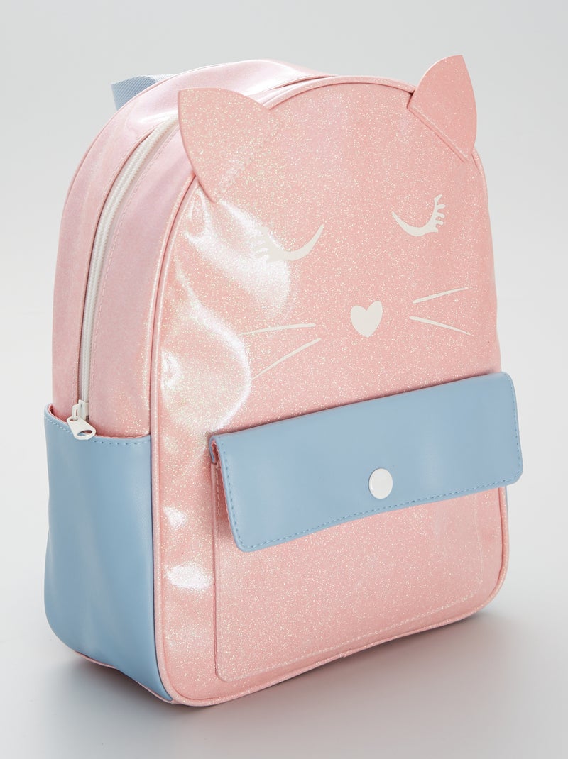 Mochila 'gato' brilhante ROSA - Kiabi