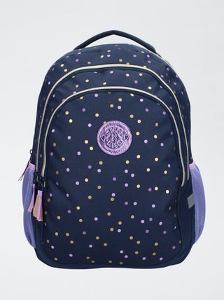 Mochila grande às bolinhas