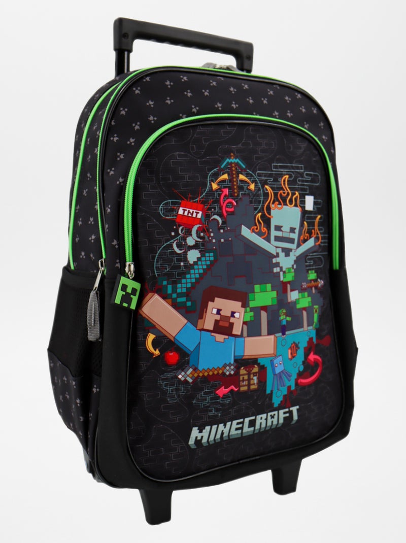 Mochila grande com rodinhas 'Minecraft' Preto - Kiabi