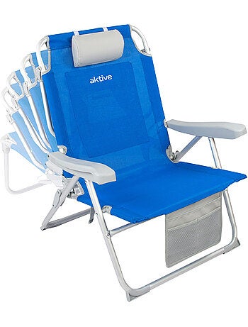 Mochila para cadeira de praia 55x66x86 cm 110 kg com almofada, bolsa e bolso aktive