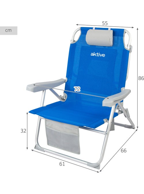 Mochila para cadeira de praia 55x66x86 cm 110 kg com almofada, bolsa e bolso aktive - Kiabi Mochila para cadeira de praia 55x66x86 cm 110 kg com almofada, bolsa e bolso aktive - Kiabi