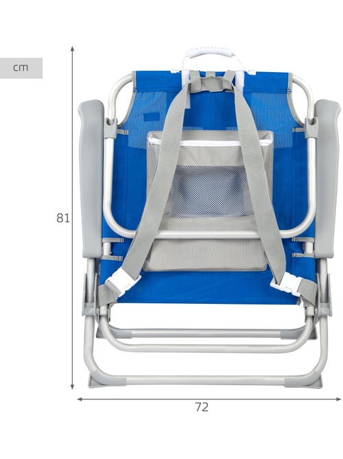 Mochila para cadeira de praia 55x66x86 cm 110 kg com almofada, bolsa e bolso aktive - Kiabi Mochila para cadeira de praia 55x66x86 cm 110 kg com almofada, bolsa e bolso aktive - Kiabi