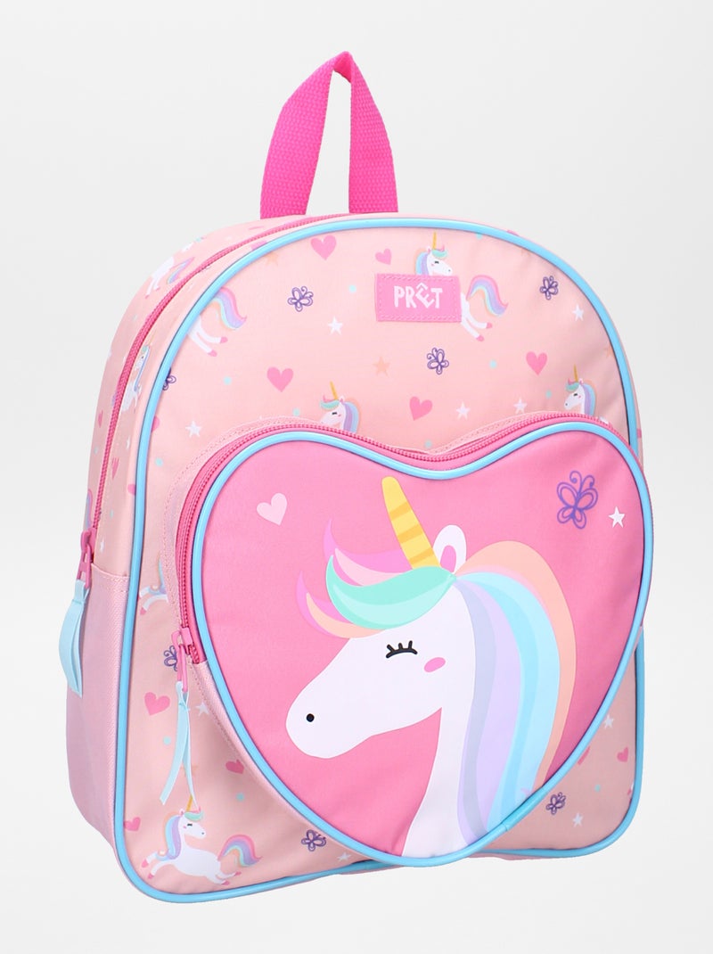 Mochila 'unicórnio' com bolso em coração ROSA - Kiabi