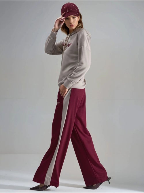 Modal touch conjunto co-ord de duas peças com capuz, bordado, comprido e de perna larga hiccup - Kiabi