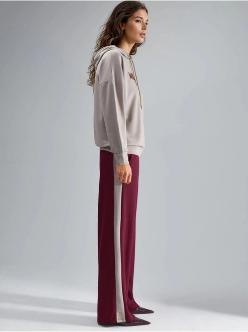 Modal touch conjunto co-ord de duas peças com capuz, bordado, comprido e de perna larga hiccup - Kiabi