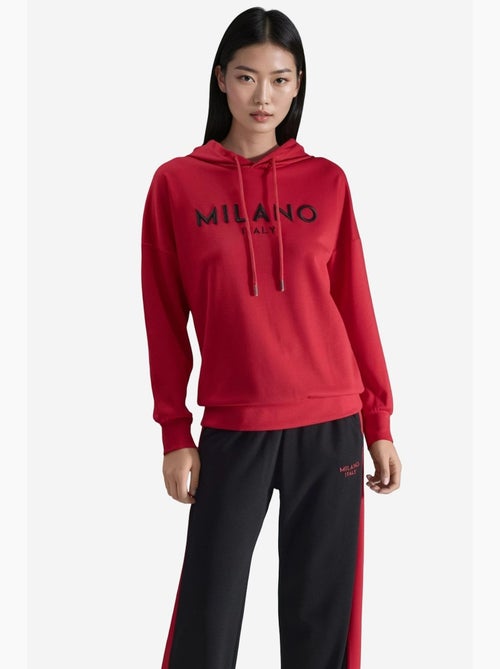 Modal touch conjunto co-ord de duas peças com capuz, bordado, comprido e de perna larga hiccup - Kiabi