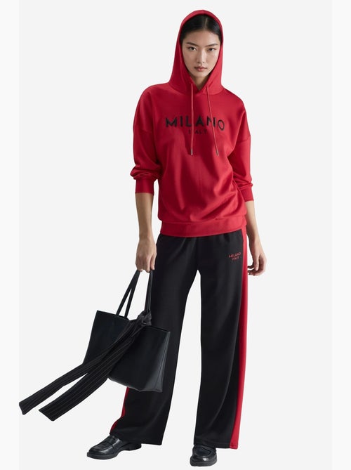 Modal touch conjunto co-ord de duas peças com capuz, bordado, comprido e de perna larga hiccup - Kiabi