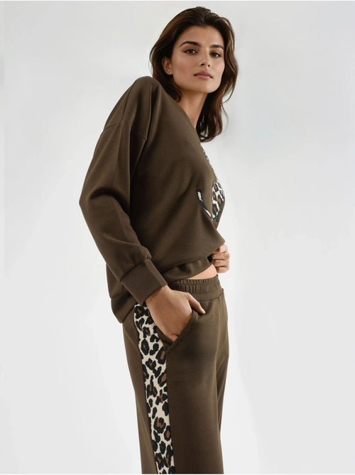 Modal touch conjunto de duas peças com padrão leopardo hiccup - Kiabi Modal touch conjunto de duas peças com padrão leopardo hiccup - Kiabi