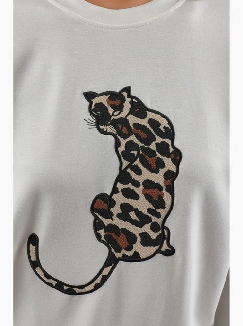 Modal touch conjunto de duas peças com padrão leopardo hiccup - Kiabi Modal touch conjunto de duas peças com padrão leopardo hiccup - Kiabi