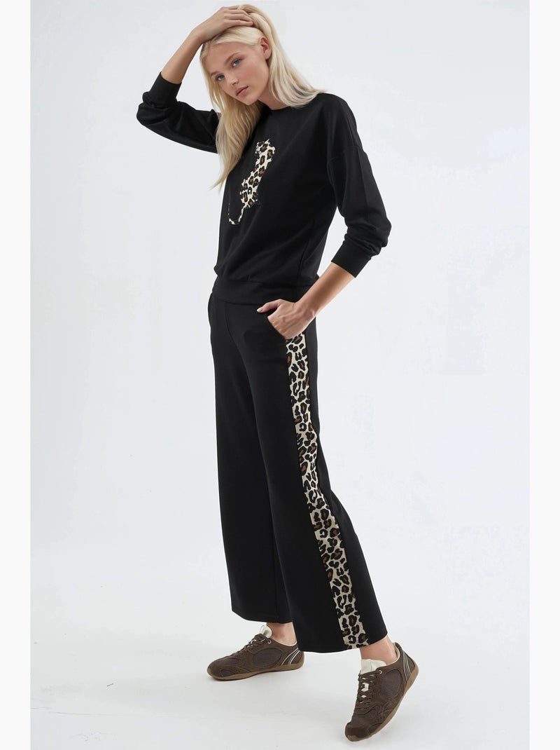 Modal touch conjunto de duas peças com padrão leopardo hiccup Preto - Kiabi