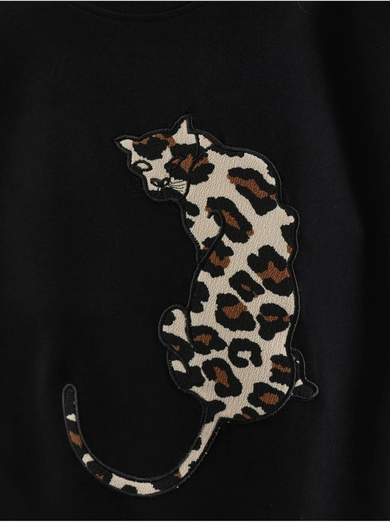 Modal touch conjunto de duas peças com padrão leopardo hiccup Preto - Kiabi