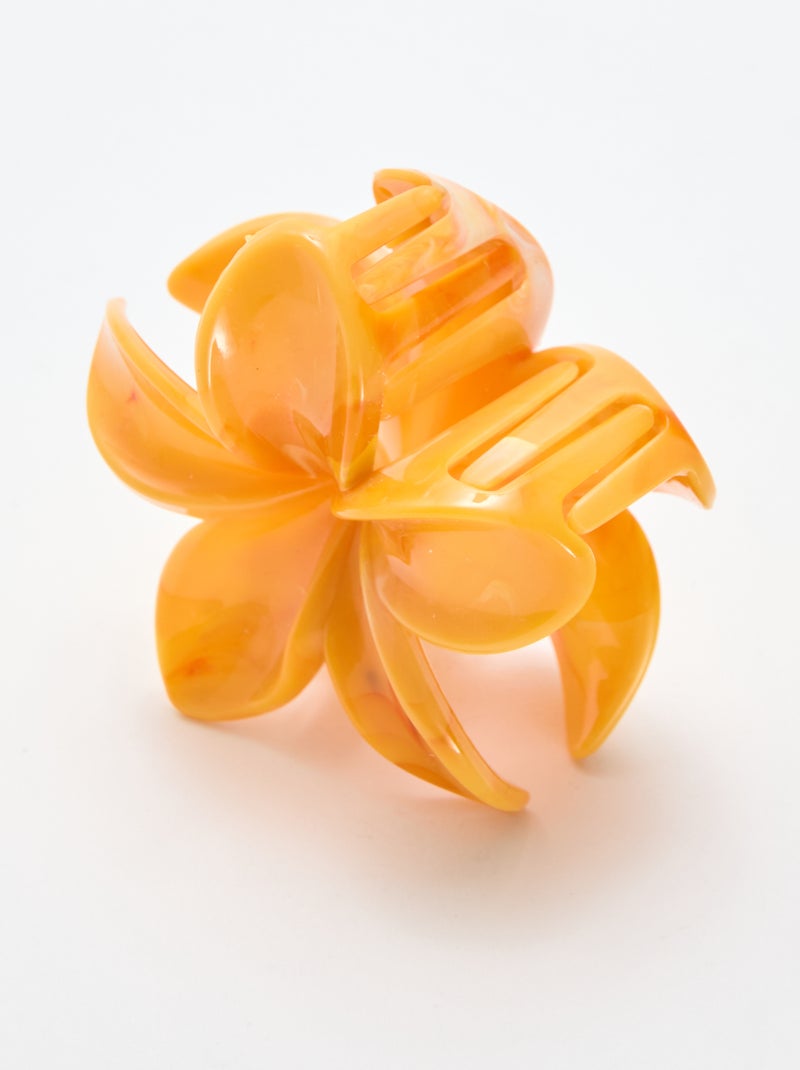 Mola de cabelo estilo flor de tiaré Laranja - Kiabi