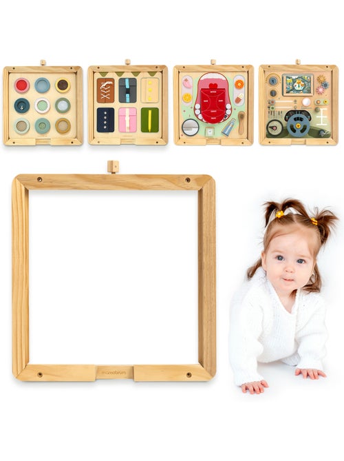 Moldura parede madeira quadro educativo 52x55cm fixacao mural mamabrum - Kiabi Moldura parede madeira quadro educativo 52x55cm fixacao mural mamabrum - Kiabi