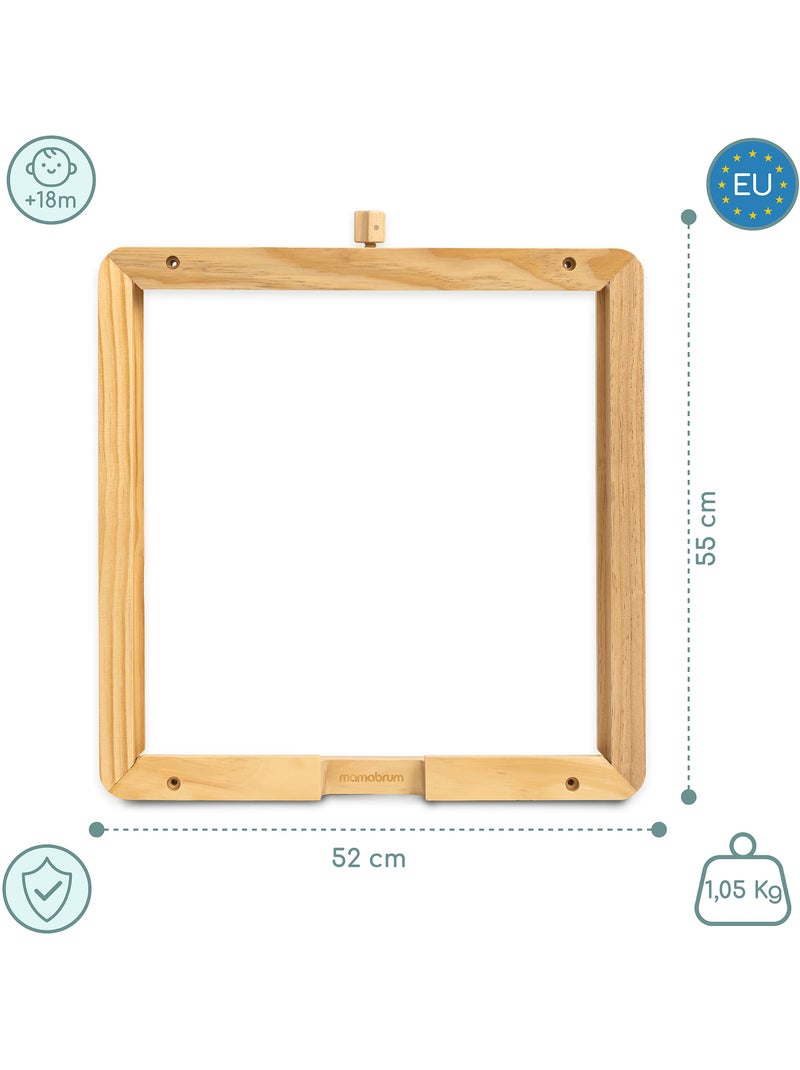 Moldura parede madeira quadro educativo 52x55cm fixacao mural mamabrum N/D - Kiabi