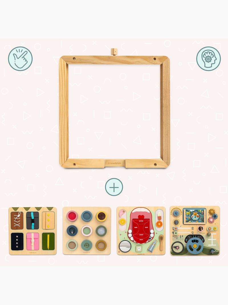 Moldura parede madeira quadro educativo 52x55cm fixacao mural mamabrum N/D - Kiabi
