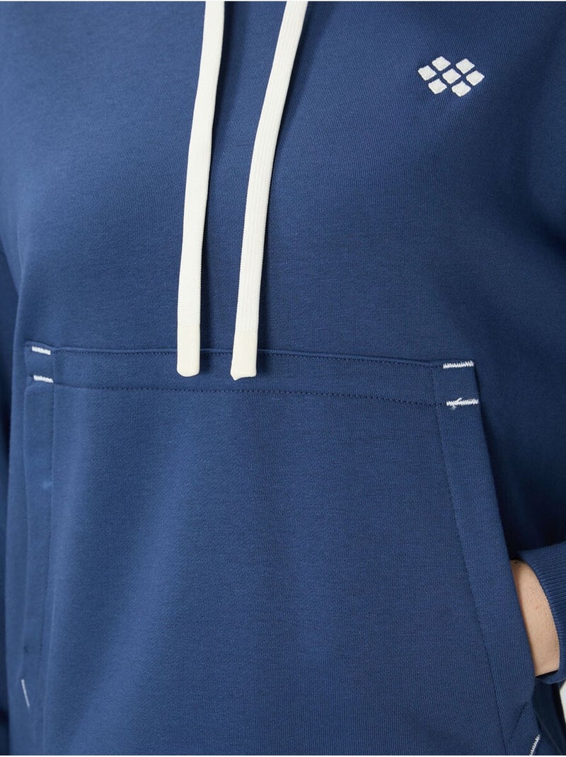 Moletom com capuz oversized e bolso tommy Azul-marinho - Kiabi