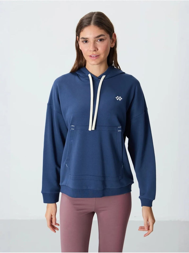 Moletom com capuz oversized e bolso tommy Azul-marinho - Kiabi