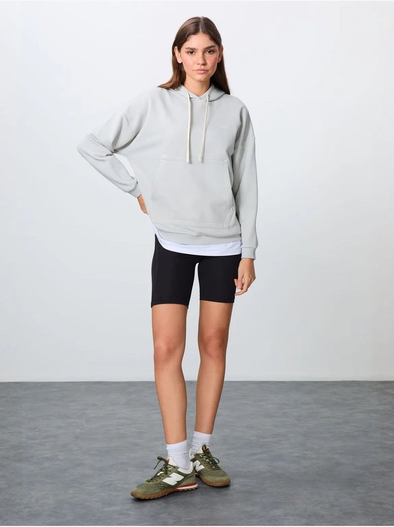 Moletom com capuz oversized e bolso tommy Cinza claro - Kiabi