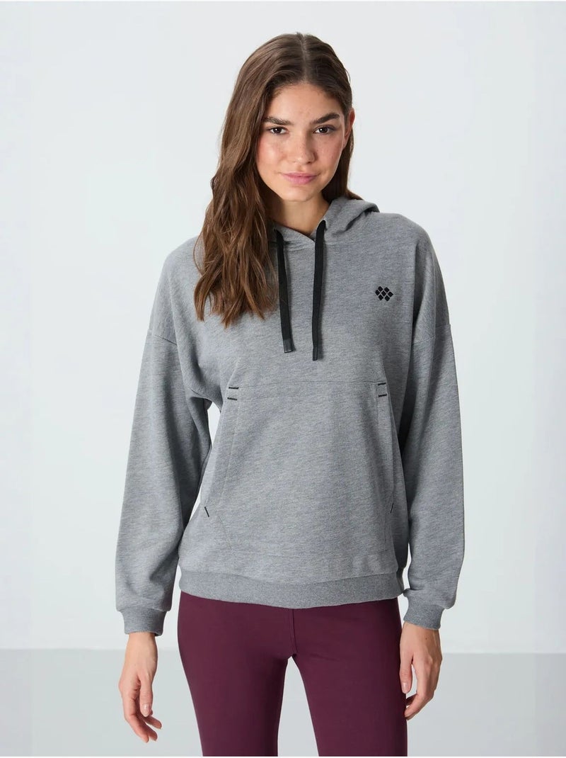 Moletom com capuz oversized e bolso tommy Cinza - Kiabi
