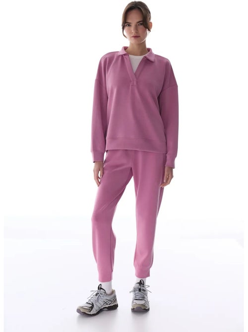 Moletom com gola polo em modal penti - Kiabi Moletom com gola polo em modal penti - Kiabi