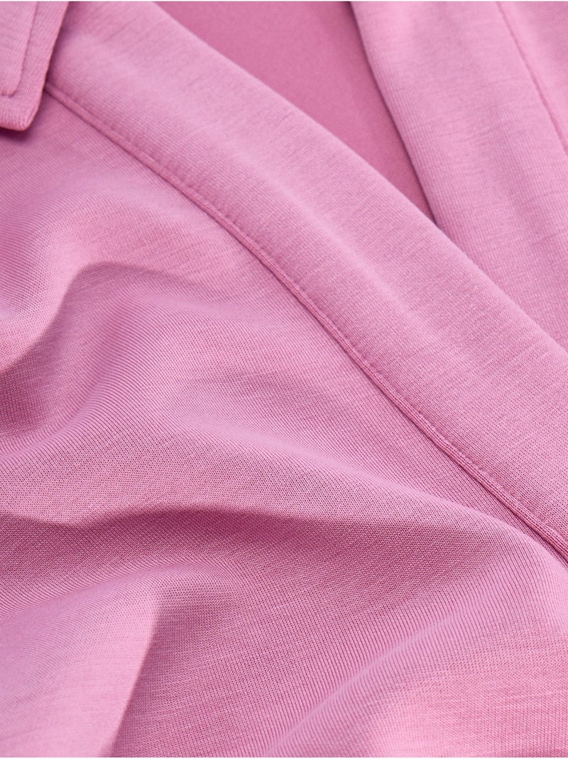 Moletom com gola polo em modal penti Rosa velho - Kiabi