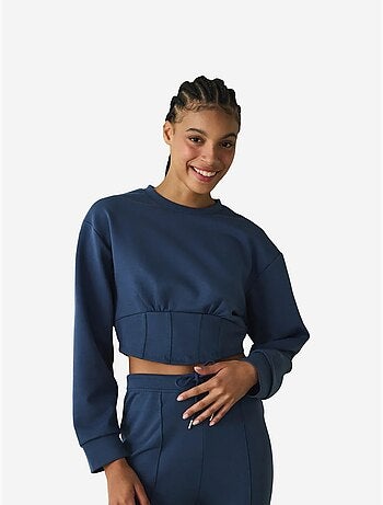 Moletom crop gola redonda belle line penti
