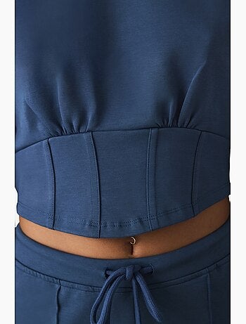 Moletom crop gola redonda belle line penti