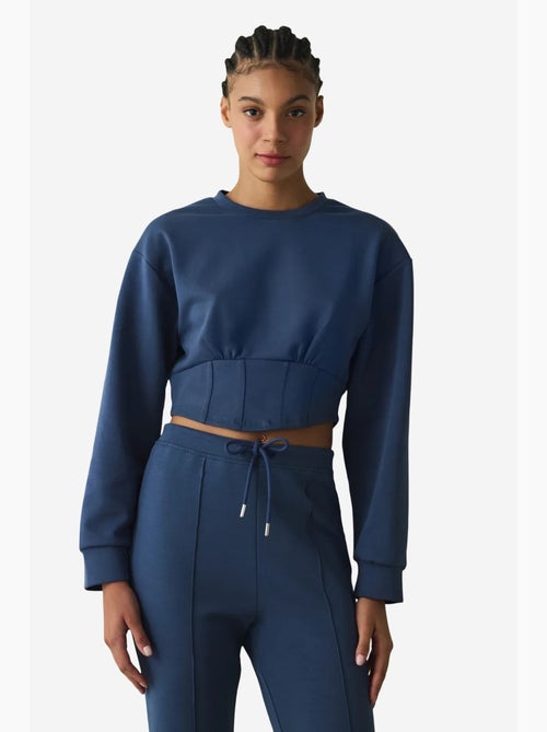 Moletom crop gola redonda belle line penti - Kiabi