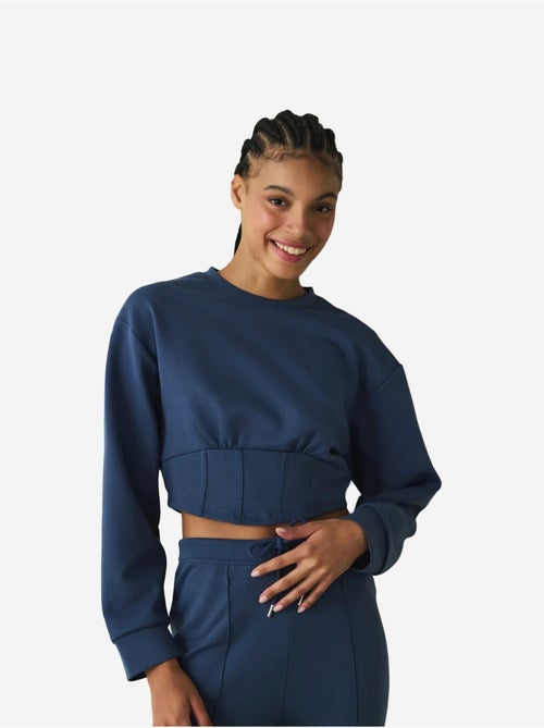 Moletom crop gola redonda belle line penti - Kiabi