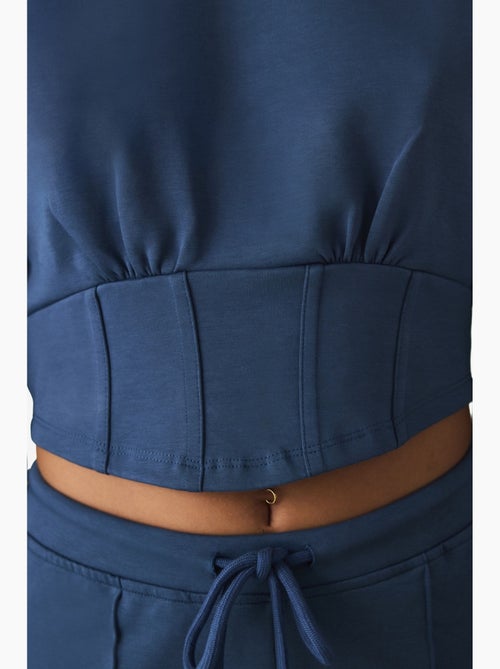 Moletom crop gola redonda belle line penti - Kiabi