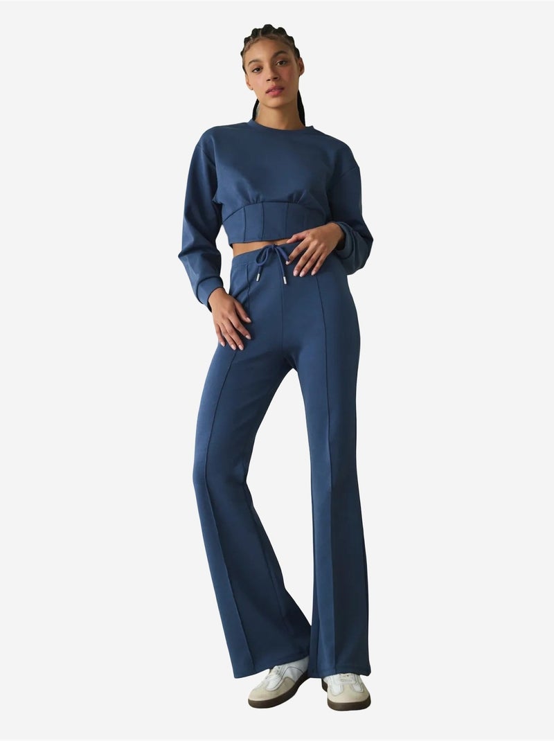 Moletom crop gola redonda belle line penti Azul-marinho - Kiabi