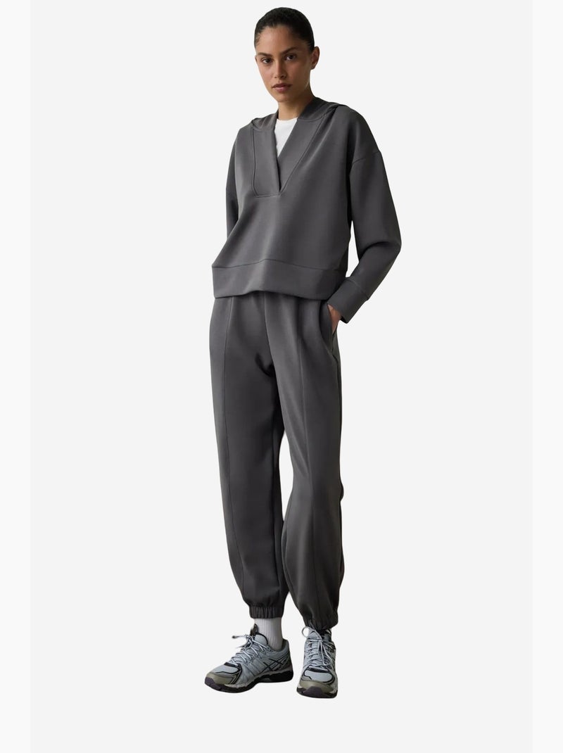 Moletom cropped com capuz em modal penti Cinza-preto - Kiabi