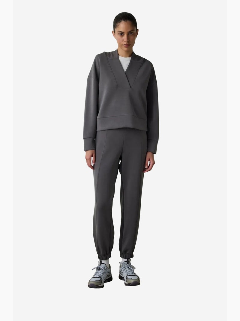 Moletom cropped com capuz em modal penti Cinza-preto - Kiabi