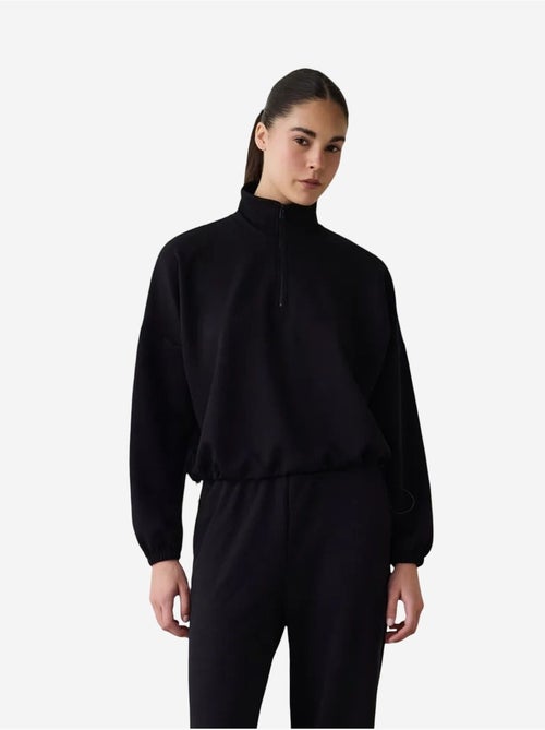 Moletom cropped com gola alta silky feel penti - Kiabi Moletom cropped com gola alta silky feel penti - Kiabi