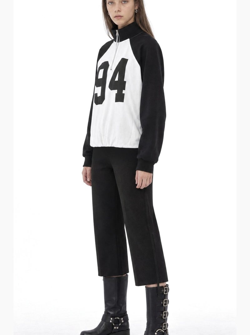 Moletom feminino busem Branco Preto - Kiabi