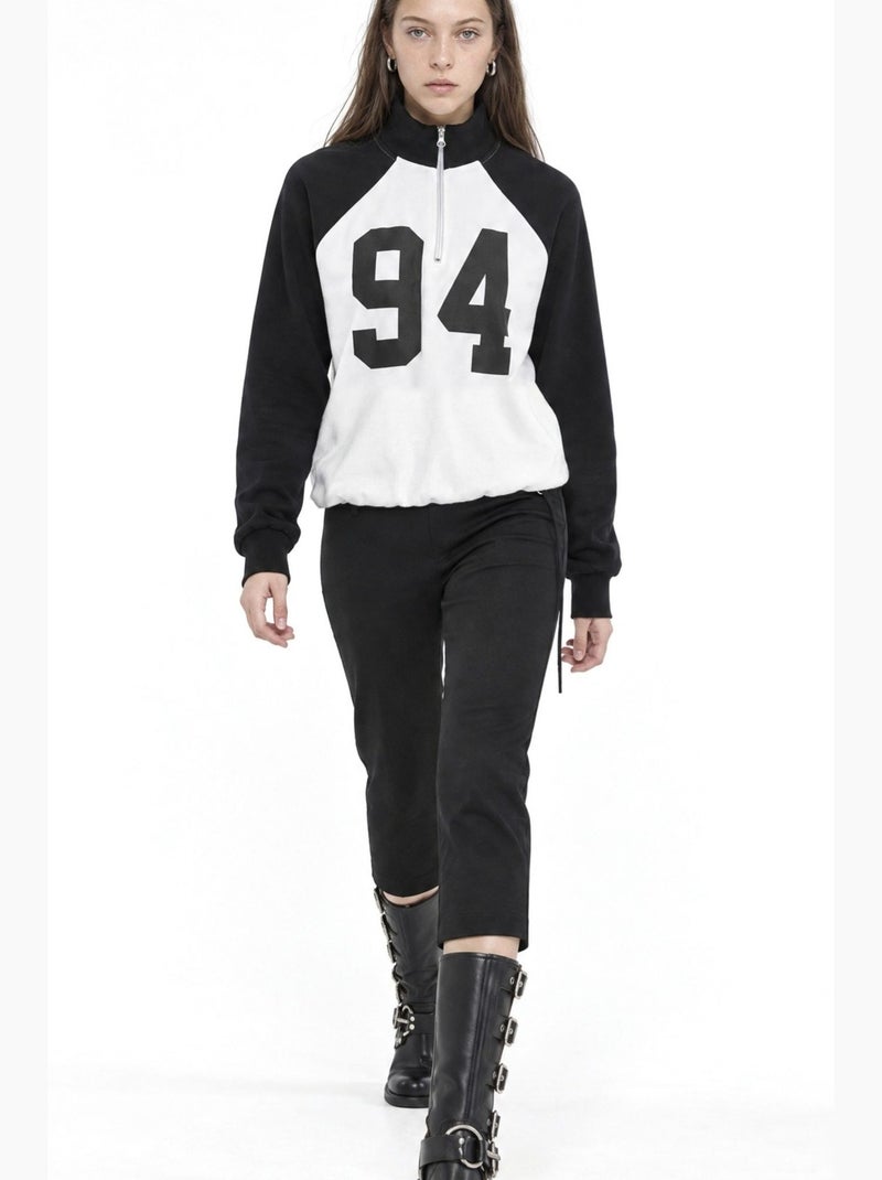 Moletom feminino busem Branco Preto - Kiabi