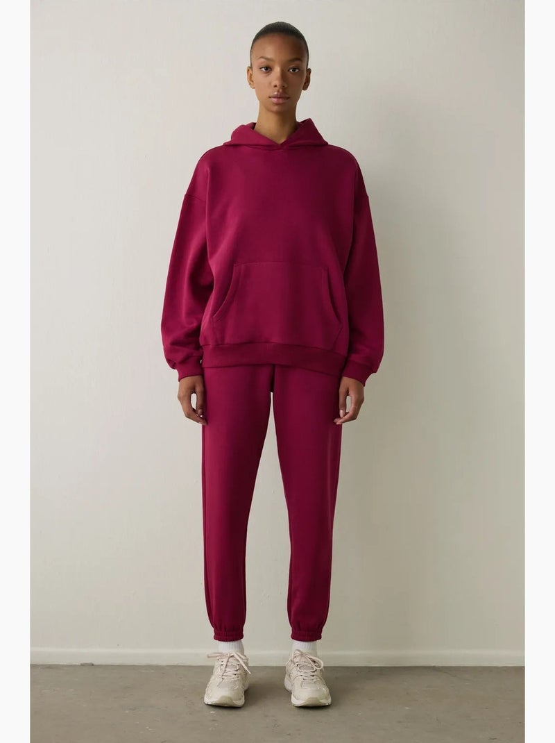 Moletom oversized com capuz penti Vermelho bordô - Kiabi