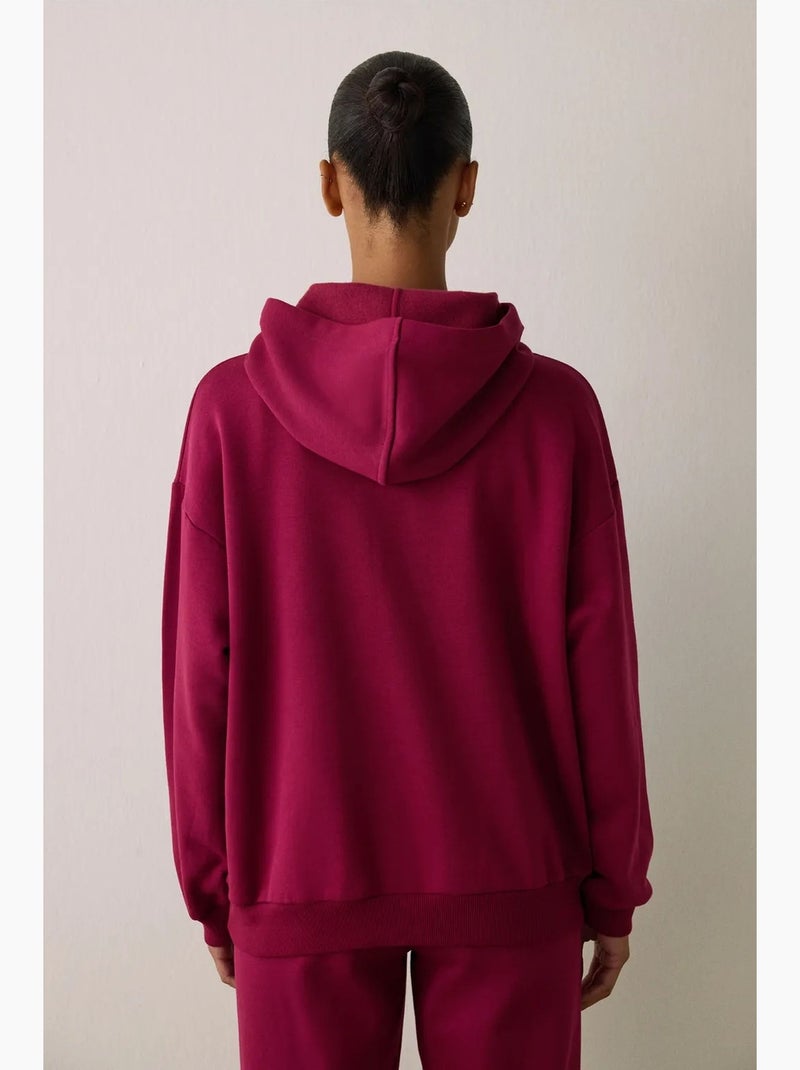 Moletom oversized com capuz penti Vermelho bordô - Kiabi