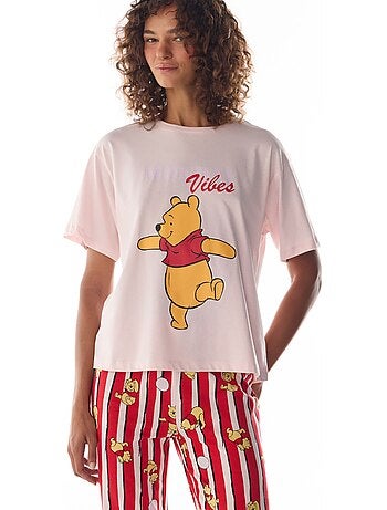 Monday vibes conjunto de pijama com estampa de urso e manga curta penti