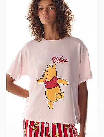 Monday vibes conjunto de pijama com estampa de urso e manga curta penti