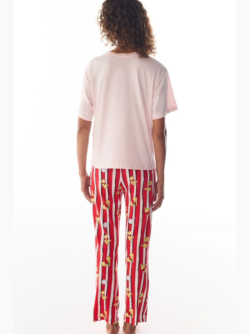 Monday vibes conjunto de pijama com estampa de urso e manga curta penti Branco Vermelho - Kiabi