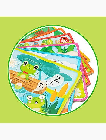 Montessori lisciani 6 quebra-cabeças para encaixar peças de animais