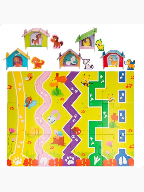 Montessori lisciani quebra-cabeças de quinta 12 peças com 5 animais de madeira e 5 casas 3d - Kiabi Montessori lisciani quebra-cabeças de quinta 12 peças com 5 animais de madeira e 5 casas 3d - Kiabi