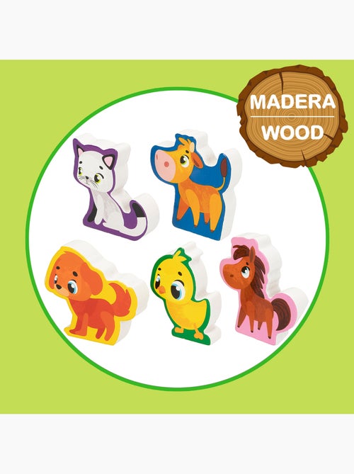 Montessori lisciani quebra-cabeças de quinta 12 peças com 5 animais de madeira e 5 casas 3d - Kiabi Montessori lisciani quebra-cabeças de quinta 12 peças com 5 animais de madeira e 5 casas 3d - Kiabi