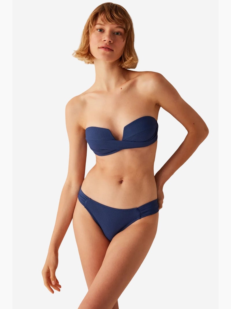 Moonlight parte de baixo de biquíni hipkini com detalhe franzido penti Azul-marinho - Kiabi