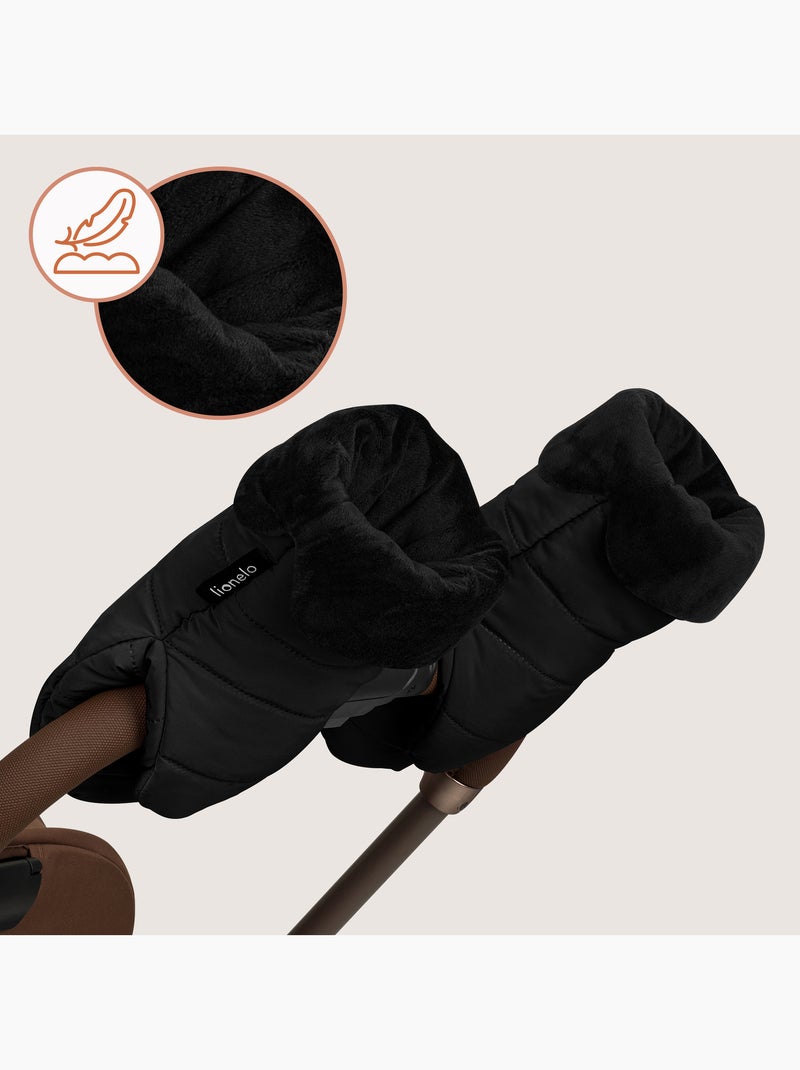 Mula de mão para carrinho LIONELO Handmuff - Luvas para carrinho - Universal - Impermeável Preto Preto - Kiabi