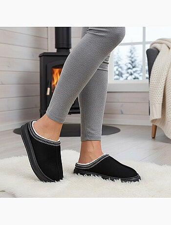 Mulas mulher estilo escandinavo, forro quente, sola antiderrapante ozabi