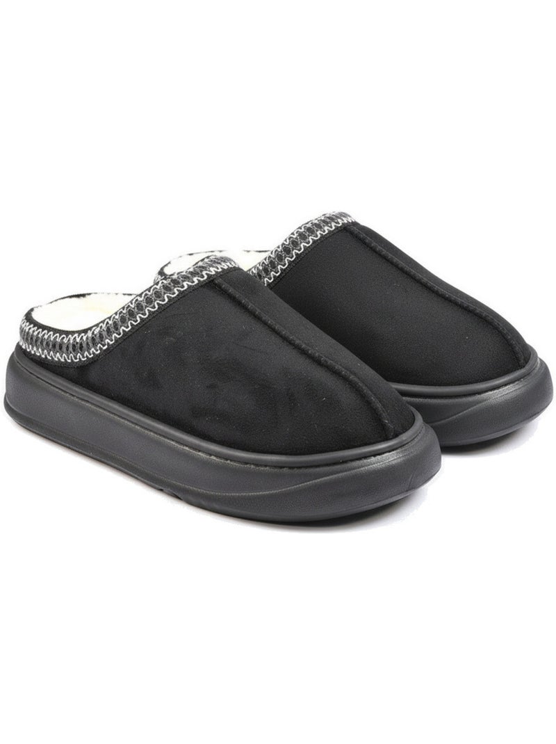 Mulas mulher estilo escandinavo, forro quente, sola antiderrapante ozabi Preto - Kiabi
