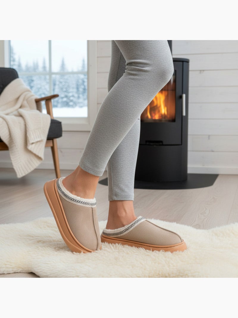 Mulas mulher estilo escandinavo, forro quente, sola antiderrapante ozabi Toupe - Kiabi